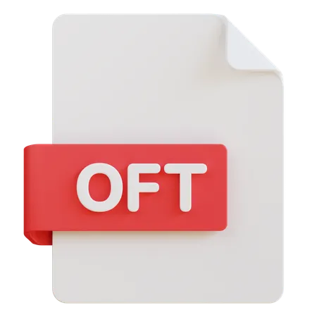 3 D Illustration Of Oft File Extension 3D Icon