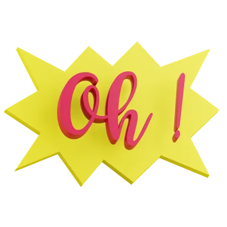 3 D Oh Sticker Text With Transparent Background 3D Icon