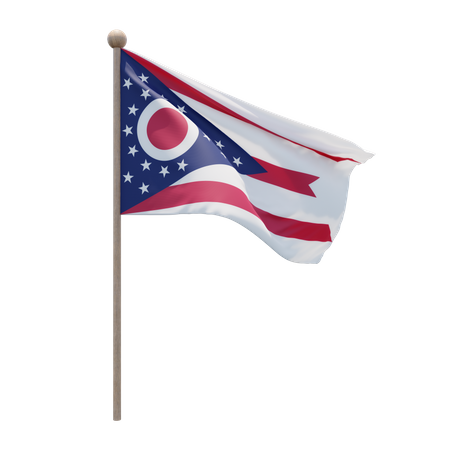 Mât de drapeau de l'Ohio  3D Flag