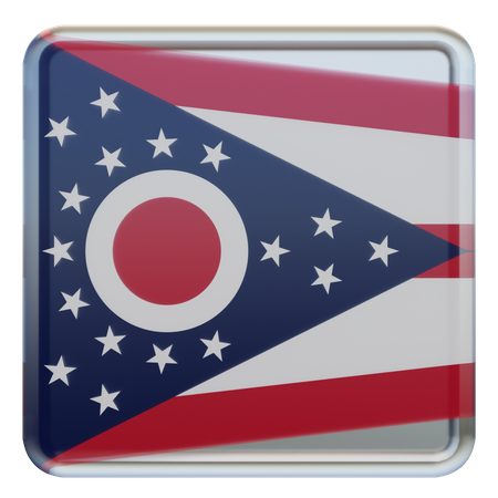 Quadratische Ohio-Flagge  3D Icon