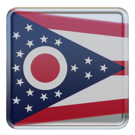 Ohio Square Flag  3D Icon