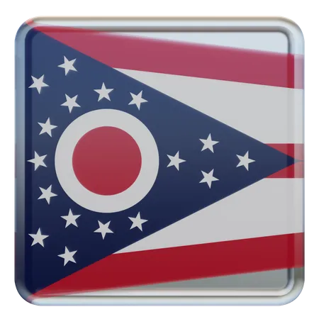 Ohio Square Flag  3D Icon