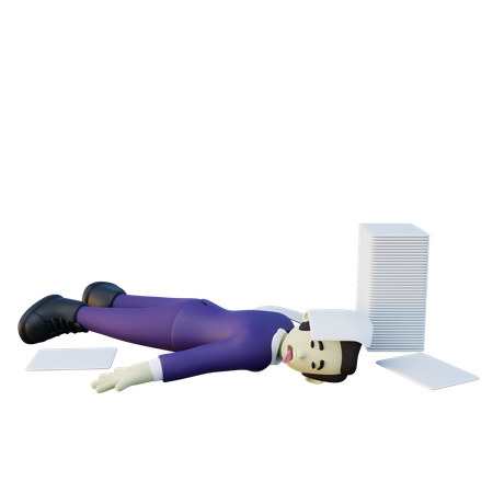 Ohnmächtiger Büroangestellter  3D Icon