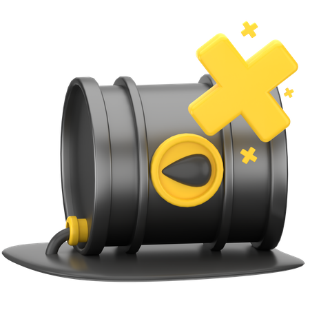 Oil Barrel Leaking  3D Icon