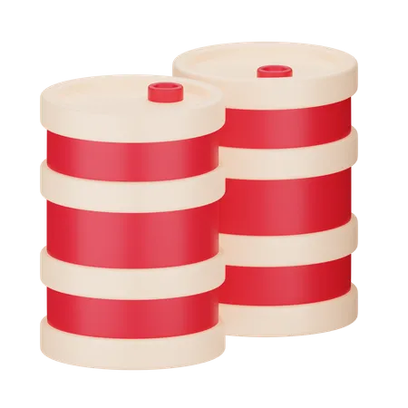 Oil Barrels  3D Icon