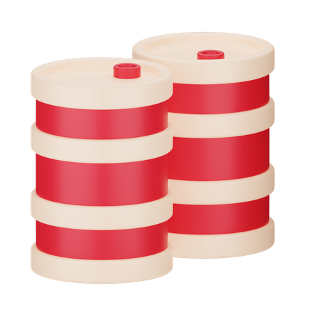 Oil Barrels  3D Icon