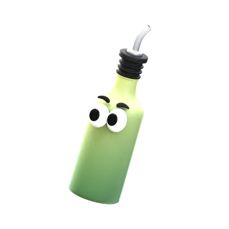 3 D Rendering Cartoon Icon Cooking Tool Series Oil Bottle 3D Icon