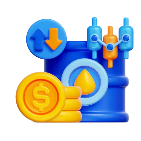 Oil Commodity Investment  3D Icon