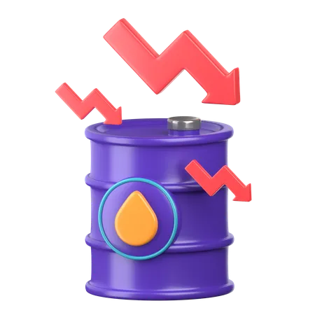 Oil Downturn 3 D Economic Crisis Icon 3D Icon