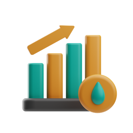 Oil Growth  3D Icon