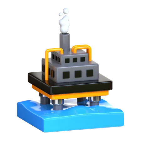 Oil Platform 3 D Oil Industry Icon 3D Icon