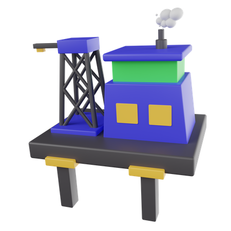 Oil Platform  3D Icon