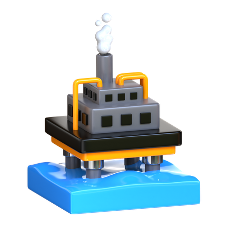 Oil Platform  3D Icon