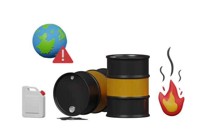 Oil Pollution  3D Icon