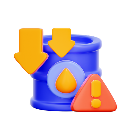 Oil Price Crash Warning  3D Icon