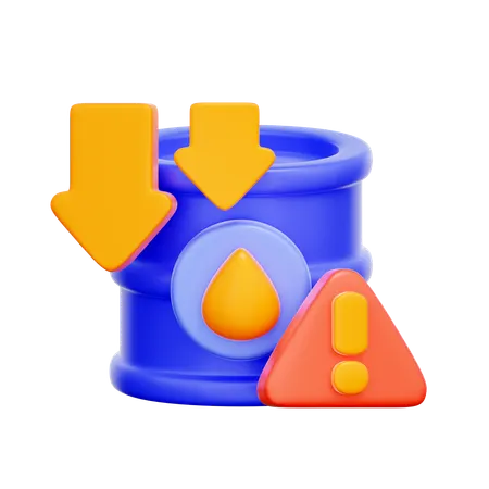 Oil Price Crash Warning  3D Icon