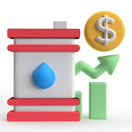 Oil Price Growth  3D Icon