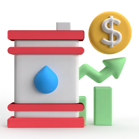 Oil Price Growth  3D Icon