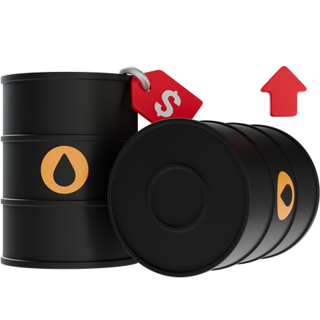 Oil Price Up  3D Icon