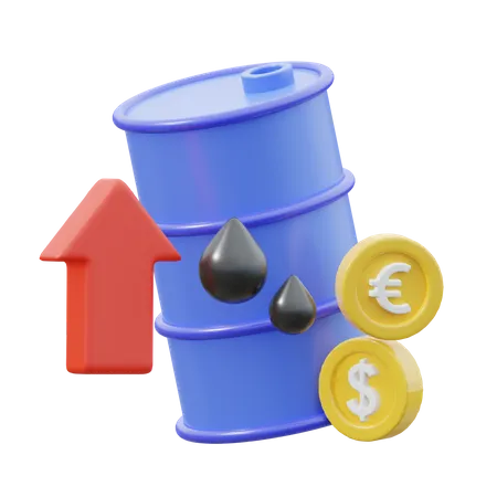 Oil Price Up  3D Icon