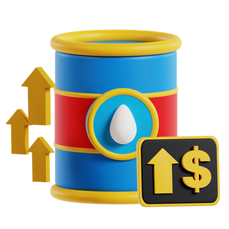 Oil Price Up  3D Icon