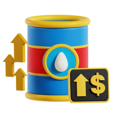 Oil Price Up  3D Icon