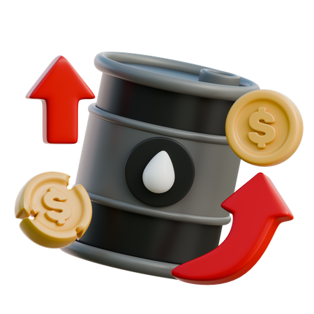 Oil Price Up  3D Icon