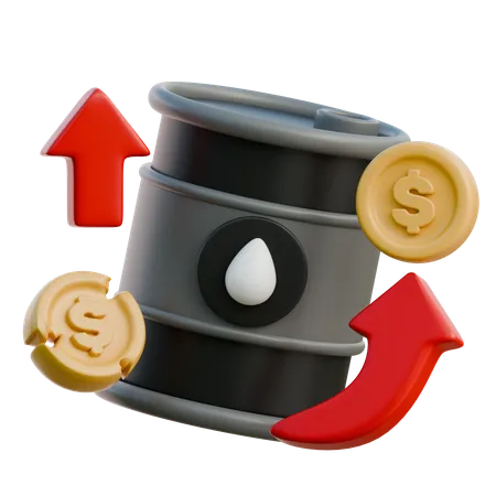 Oil Price Up  3D Icon