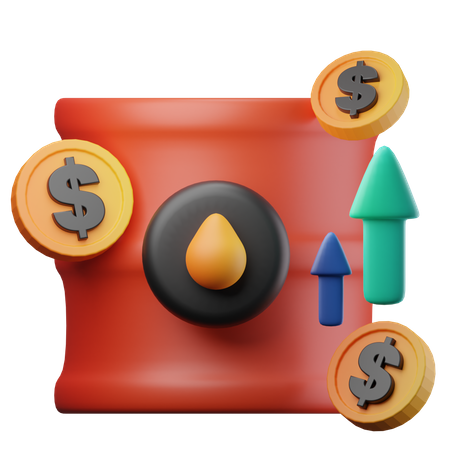 Oil Price Up  3D Icon