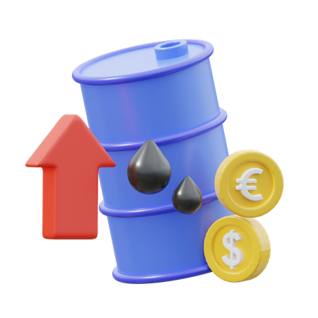 Oil Price Up  3D Icon