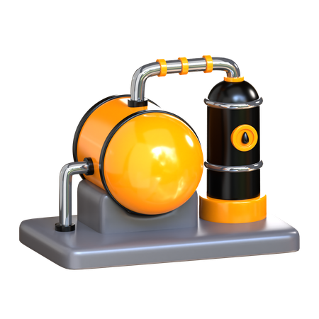 Oil Refinery  3D Icon