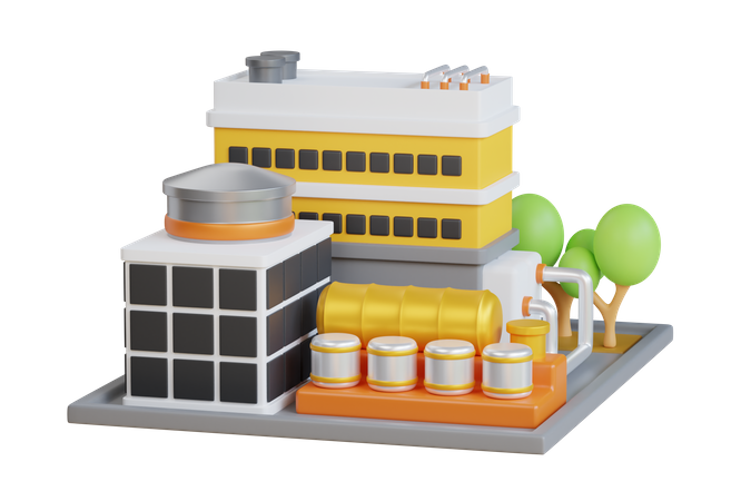 Oil Refinery Building  3D Icon