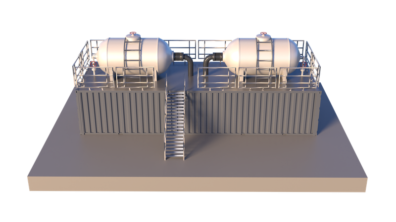 Oil refinery Small Tanks  3D Icon