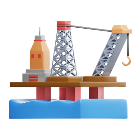 Oil Rig  3D Icon
