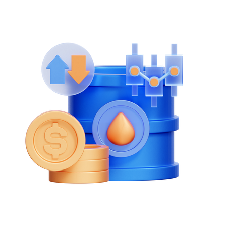 石油取引  3D Icon