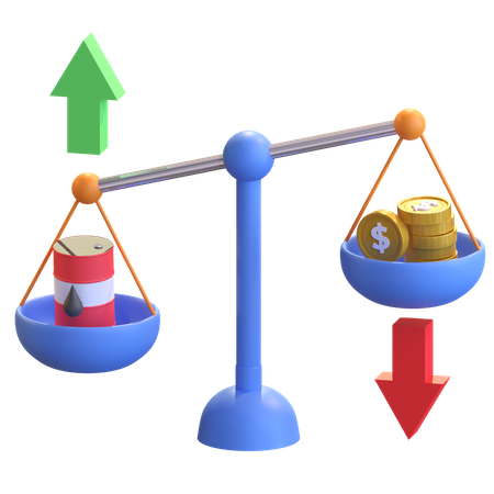 Oil Vs Dollar  3D Icon