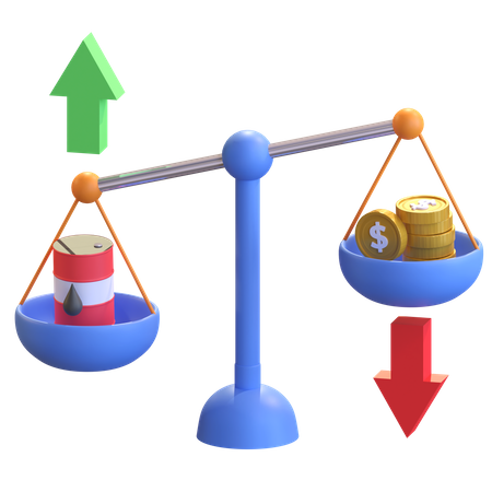 Oil Vs Dollar  3D Illustration