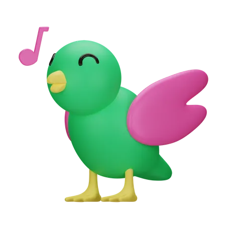 Oiseau chante  3D Icon