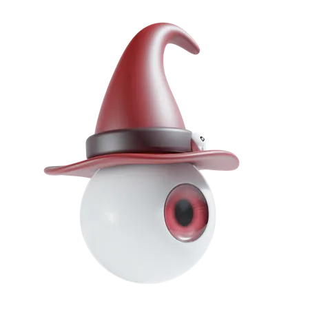 Ojo de halloween con sombrero de bruja  3D Icon
