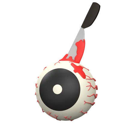Sangre Ocular Con Cuchillo Ilustracion 3 D 3D Icon