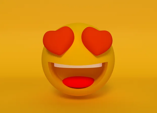 Emoji De Corazon Emocionado 3 D Adobe Dimension 3D Emoji