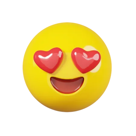 Emoji de ojos de corazon  3D Emoji
