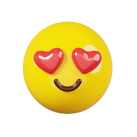 Emoji de ojos de corazon  3D Emoji