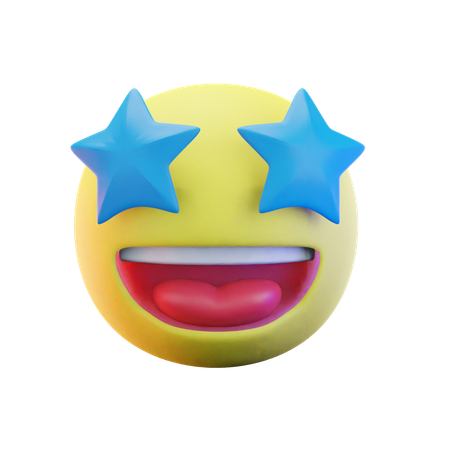 Emoji de ojos de estrella  3D Icon