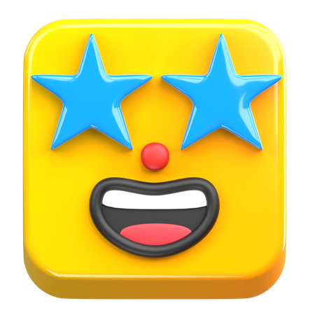Emoji de ojos de estrella  3D Icon