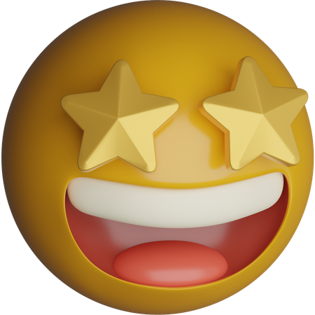 Ojos estrellados emocionados  3D Icon