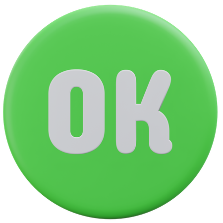 Botão ok  3D Icon