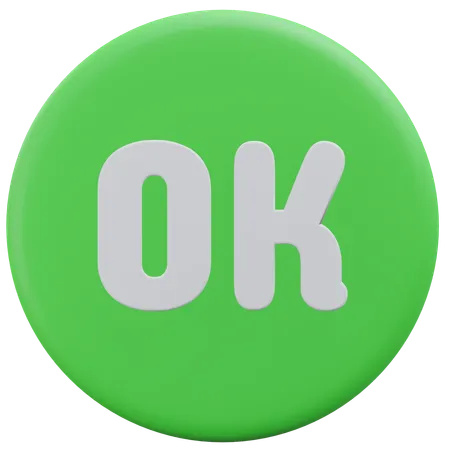 Botão ok  3D Icon