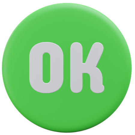Ok Button  3D Icon