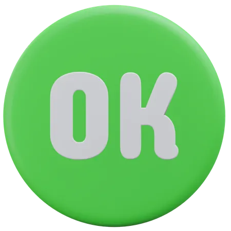 OK Button 3 D Social Media Action Button 3D Icon